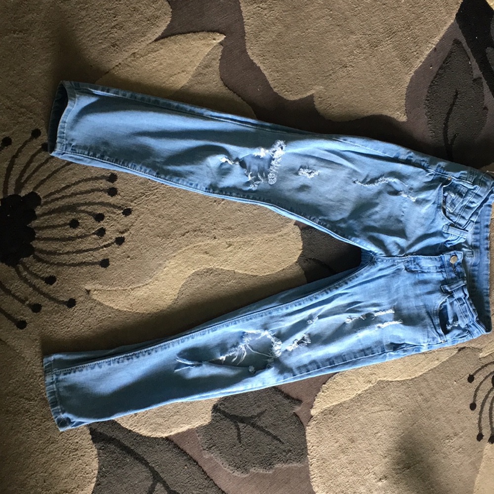 Blue denim jeans
